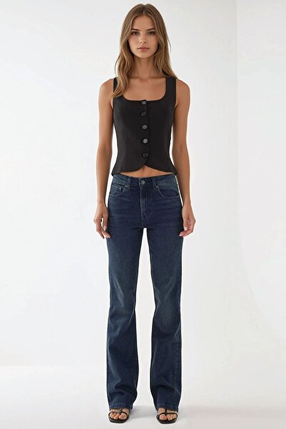 Hiccup Vestă cu guler pătrat slim