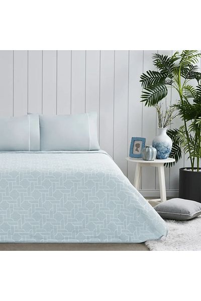 Taç Set Callie Blue Jacquard Pique - Dublu