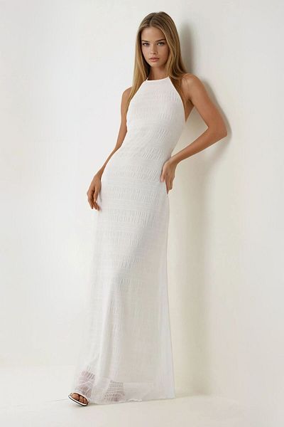 Hiccup Rochie maxi ajurata bodycon cu guler Halter