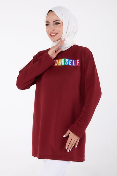 TOFİSA Hanorac imprimat Roșu Claret - 13331