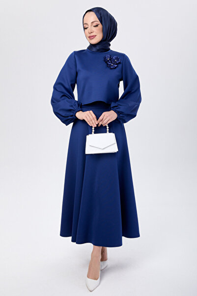 TOFİSA تنورة + بلوزة كحلي - 24066