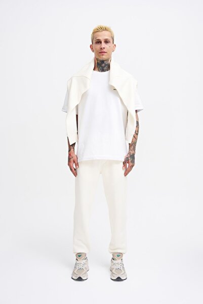 Machinist Erkek Basic Jogger Relaxed Ekru Eşofman Altı