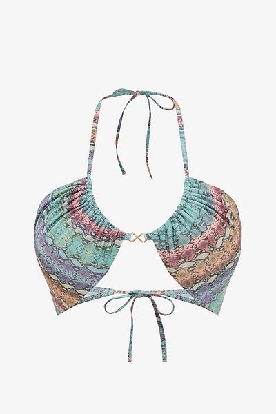 Penti Top de bikini Aida Reverse V cu imprimeu șarpe