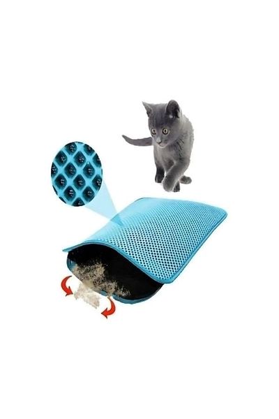 STOREMAX Petpretty Cat Toilet Mat with Screen 50X60 cm Turquoise
