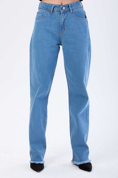 TOFİSA Pantaloni din denim cu ciucuri Palozzo cu talie înaltă, albastru - 23665