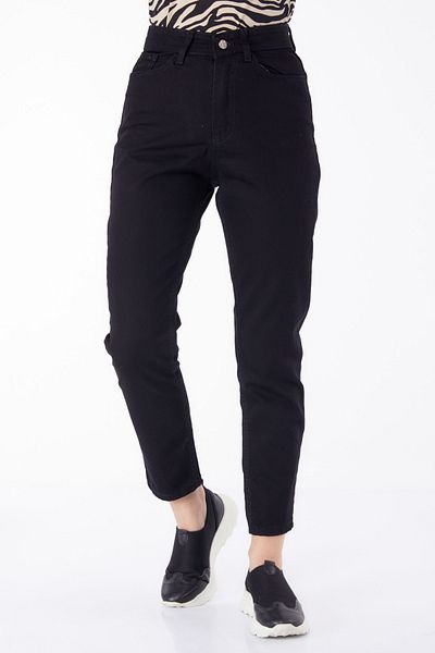 TOFİSA Džínové kalhoty Mom Jeans s vysokým pasem černé - 25177