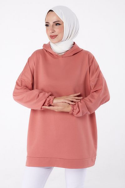 TOFİSA Back Printed Sweatshirt Rose - 13327