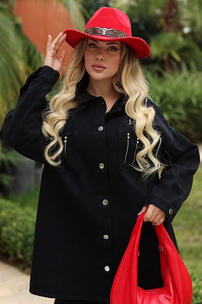 TOFİSA Stone Detailed Double Suit Black - 25364