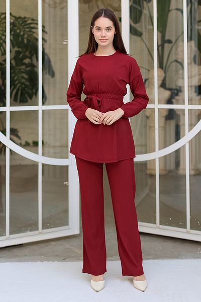 TOFİSA Tunic Trousers Claret Red - 13058