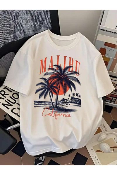 EQİ Malibu Beach Printed Oversize T-Shirt