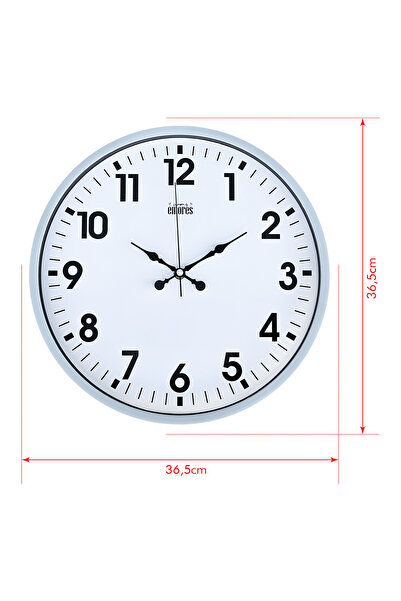 EMORES 37 cm Dekoratif Gerçek Cam Sessiz Mekanizma Duvar Saati