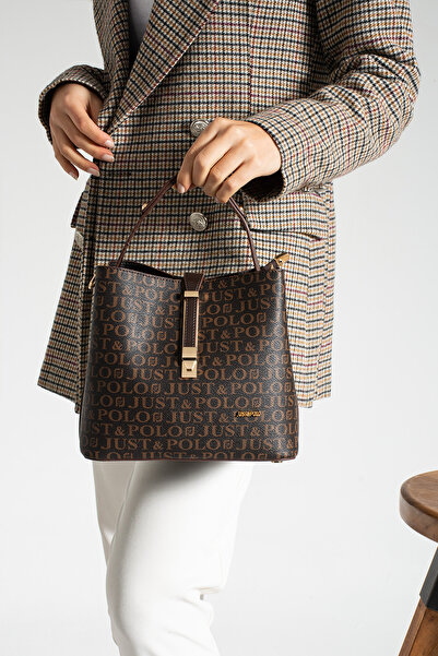 Just Polo Monogram Suni Deri Kalın Kolon Askılı Kadın Çapraz Kullanıma Uygun ...