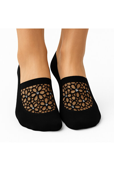 ELERZU (36-39) Dantel Babet Çorap Taşlı Dantel Babet Çorap Kaymaz Çorap Kadın...