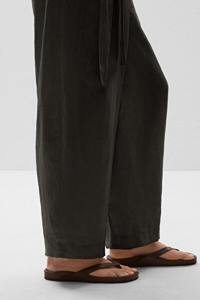 Oysho 100% linen crossover balloon trousers