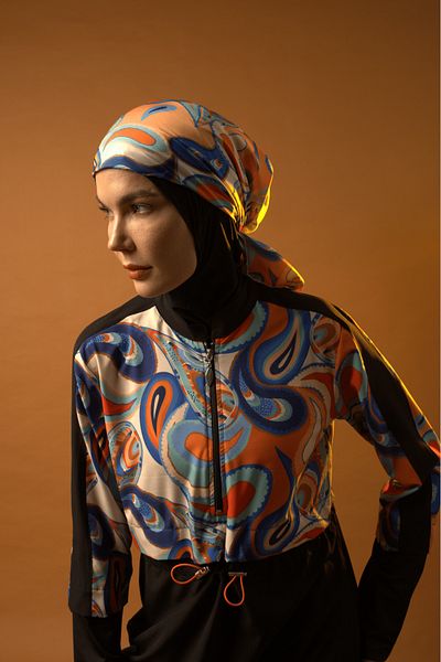 İYİBU 5 Piece Women's Hijab Swimsuit Set – Water Repellent Quick Dry Sports Lycra + Bandana Gift