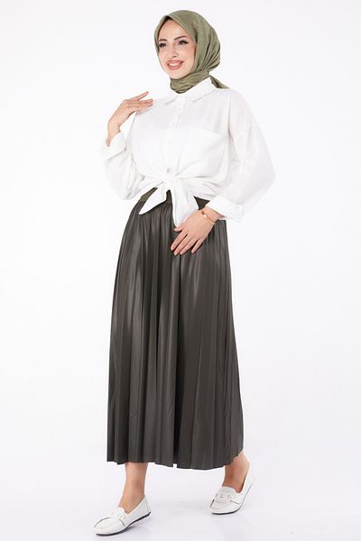TOFİSA Fusta plisată kaki - 23036
