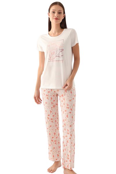 vory Women's Short Sleeve Home Wear Pajamas Set Vr.Ar.K28.T90.Y11