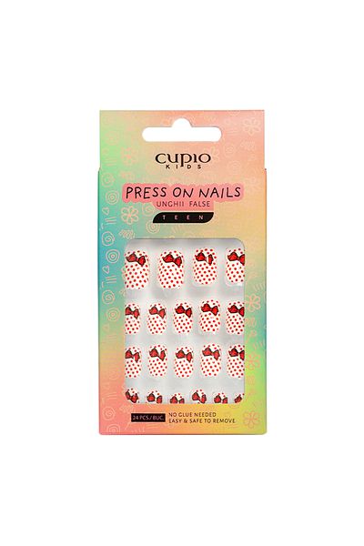 Cupio Cupio Kids TEEN false nail set - Red Dots Dress