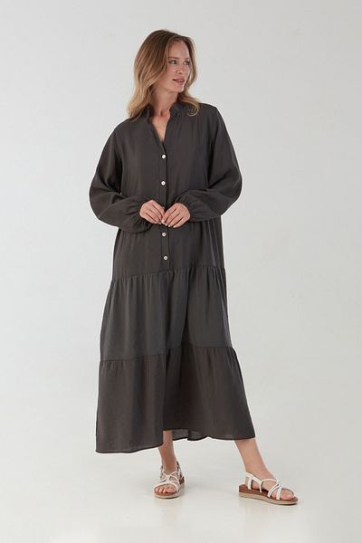 Fulla Moda Φόρεμα Fullamodest με όρθιο γιακά με ελαστικά μανίκια