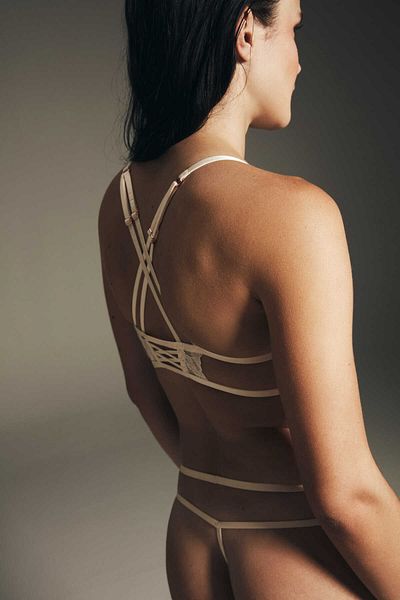 Penti Ecru Fleur String Panties - Privee Collection