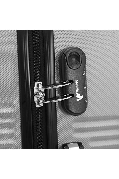 MELIFE 3-piece Hardside Luggage Set, Sizes L 28, M 24, S 20, Silver