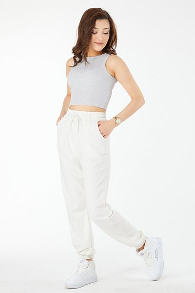 TOFİSA Crop cu mânecă scurtă gri - 24438