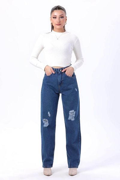 TOFİSA Palazzo Laser Jeans Blue - 23807
