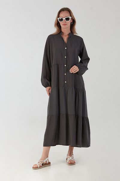 Fulla Moda Φόρεμα Fullamodest με όρθιο γιακά με ελαστικά μανίκια