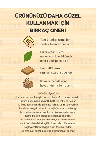 AOZ DEKOR Zürafa Boy Cetveli 3mm MDF