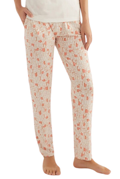 vory White Women's Half Placket Short Sleeve Home Wear Printed Pajama Set Vr.Ar.K28.T91.Y11