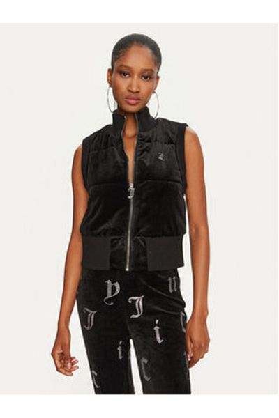 Juicy Couture Jachetă fără mâneci pentru femei JCOGL224555 Neagră