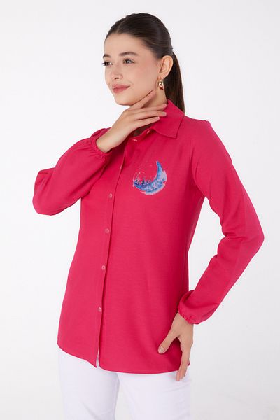 TOFİSA Printed Shirt Fusya - 13339