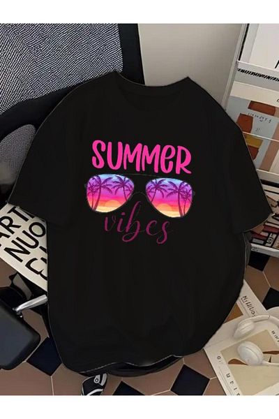 EQİ Summer Vibes Printed Oversize T-Shirt