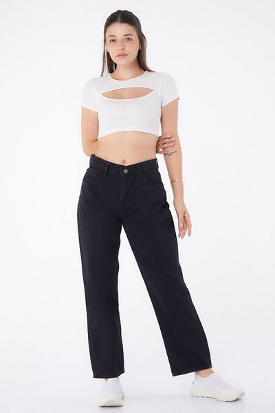 TOFİSA High Waist Palazzo Jeans Black - 23666