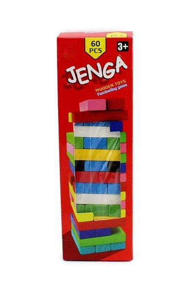 BabyCara 60-Pieces Jenga Drunken Tower Wooden Toys