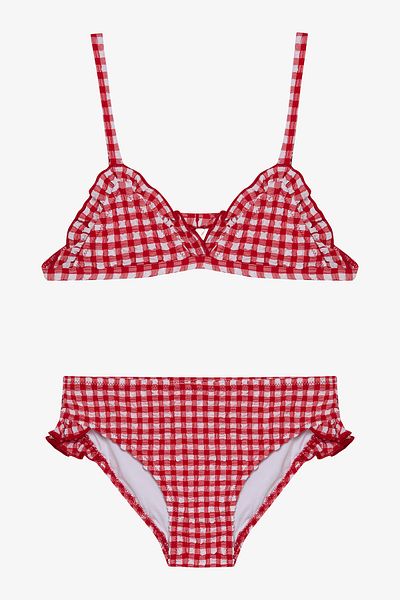 Penti Mehrfarbiges Gingham-Triangel-Bikini-Set für Mädchen