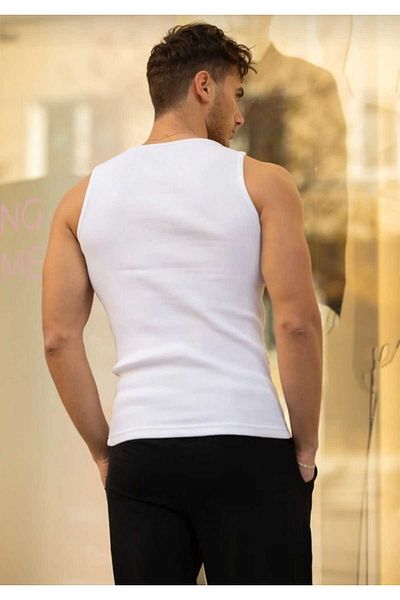 Ast giyim Men's Black Weightlifting Collar Ribbed Sportsman Lycra Singlet