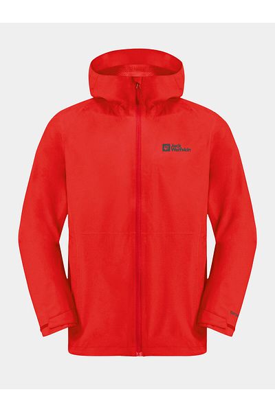 Jack Wolfskin Mens Raincoat 1116391 Red