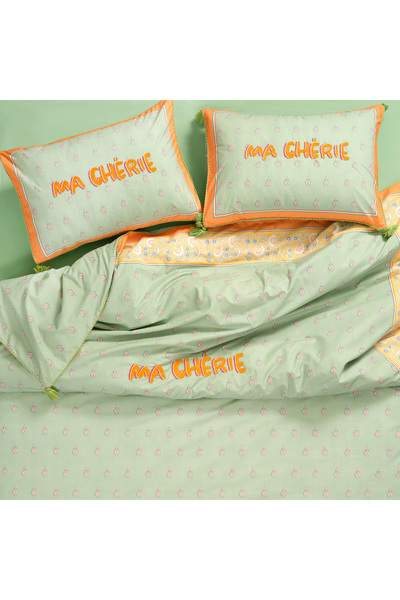 Zsa Zsa Zsu Sansad 200 Tc Püsküllü El İşi Nakışlı E.kıng Sıze Pamuk Percale N...