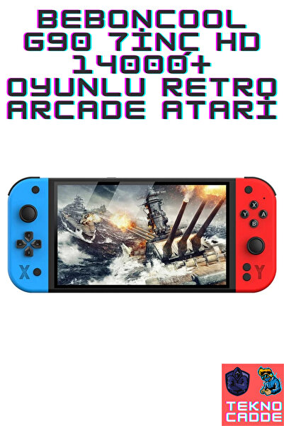 beboncool G90 7inç IPS Ekran 14000+ Oyunlu Retro Arcade Oyun Konsolu Atari