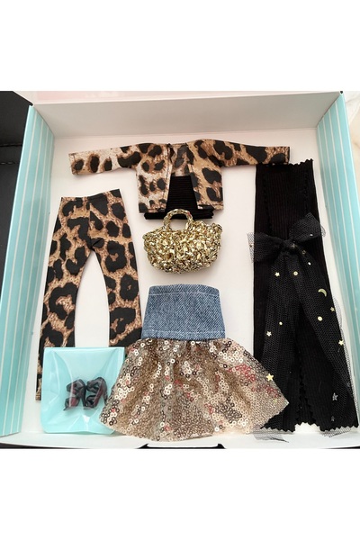 MIA WARDROBE Mıa Oyuncak Bebek Kıyafeti Leopar Desenli 3’lü Set