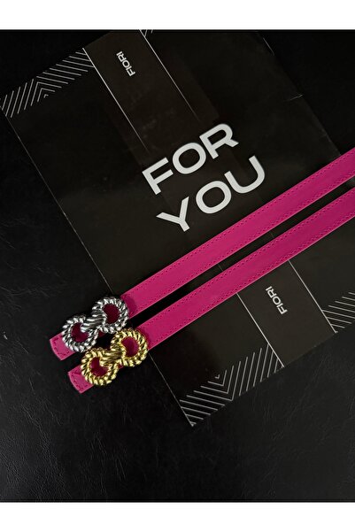 Fiori 2-Pack Deal Product Burgu Gold Buckle Thin Women's Belt, Jacket Belt, Shirt Belt, Dress Belt