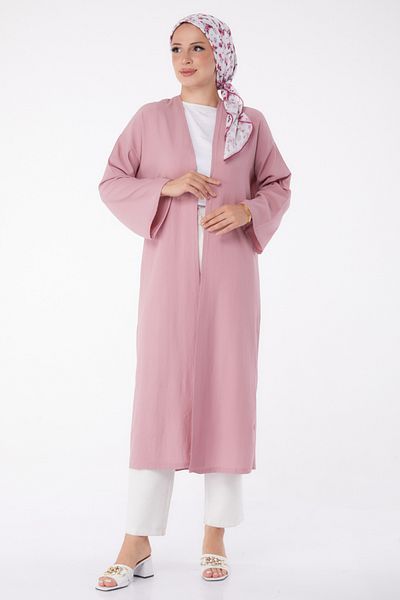 TOFİSA Pink Plain MeDium Women's CarDigan - 13236
