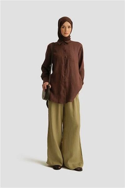 Armine Linen Tunic 25Yd4231-1 Bitter Brown