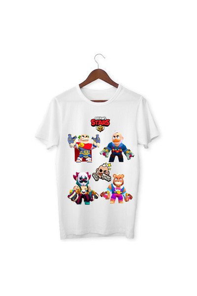 ALPŞAN TİCARET Brawl Stars Sam Kids Adult White T-Shirt Brawl Stars Sam Unise...