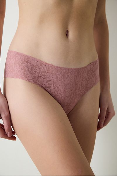 Penti Unsichtbare, lasergeschnittene, Spitzen-Dusty Rose Hipster-Höschen