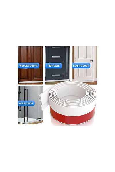 DELPI Anti-draft door protection, 2 pieces, Self-adhesive, Adjustable, 100 cm, White