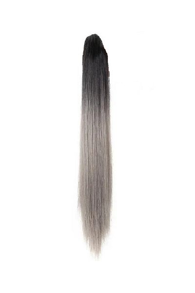 animis beauty Extensie de par Coada par Ombre Gri, dreapta, tip cleste, 60 cm, fibra sintetica cu aspect natural