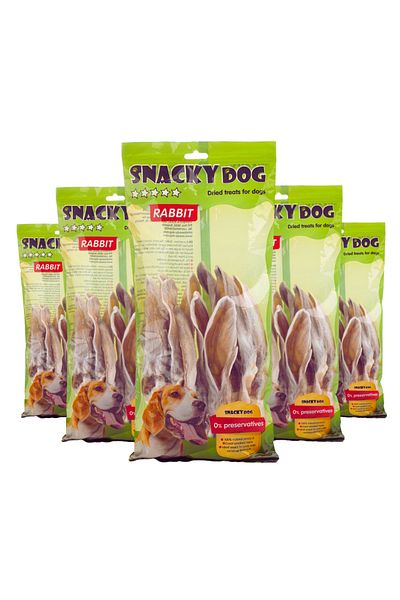 Snacky Dog Natural Rewards for Dogs Pack of 5 x Rabbit Snacks - Snacky Dog
