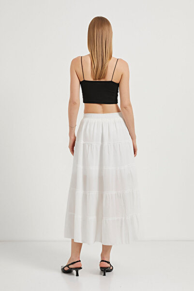 Arma Life Fusta lungă evazată albă de bază pentru femei